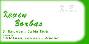 kevin borbas business card